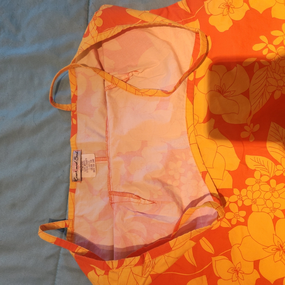 Orange Floral Dress with Yellow Accents
